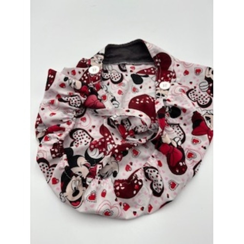Disney Minnie Mouse Scrub Cap OS Pink Hearts Valentine Medical Surgical Hat‎ - Picture 3 of 4